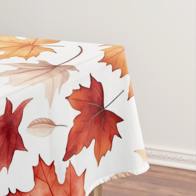 Toalha De Mesa Autumn Fall Deixa Terracotta Brown Boho Padrão (Posição Original)