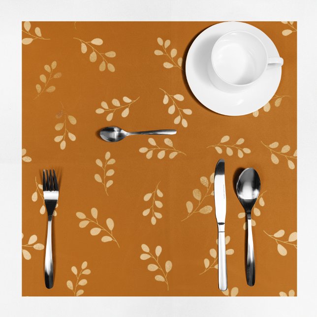 Toalha De Mesa Autumn Harvest Brown Floral Tablecloth (Elegant single sprig autumn floral pattern.)