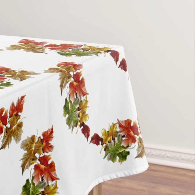 Toalha De Mesa Autumn Leaves Pattern White Tablecloth (Posição Original)