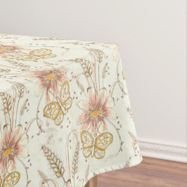 Toalha De Mesa Autumn Meadow Butterflies Cotton Tablecloth