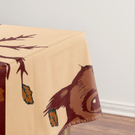 Toalha De Mesa 🐿️ Autumn Squirrel Tablecloth - Peach