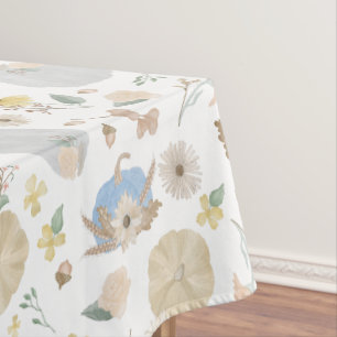 Toalha De Mesa Autumn Watercolor Blue Pumpkin Tablecloth