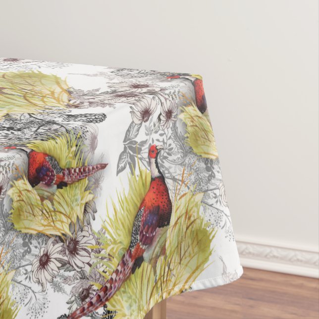 Toalha De Mesa Aves de Faisão Selvagem (Posição Original)