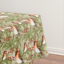 Toalha De Mesa Aves de Natal e Pine Boughs Tablecloth