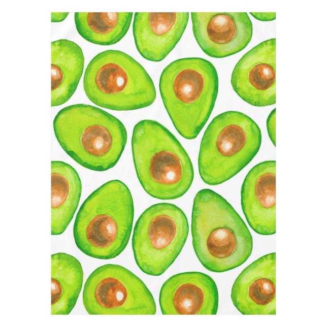 Toalha De Mesa Avocado fatias aquarela (Frente)