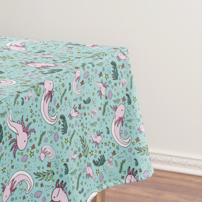 Toalha De Mesa Axolotls em azul (Posição Original)