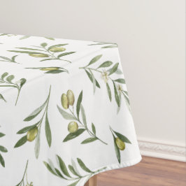 Toalha De Mesa Azeitonas em Verde Salvia Aquarela