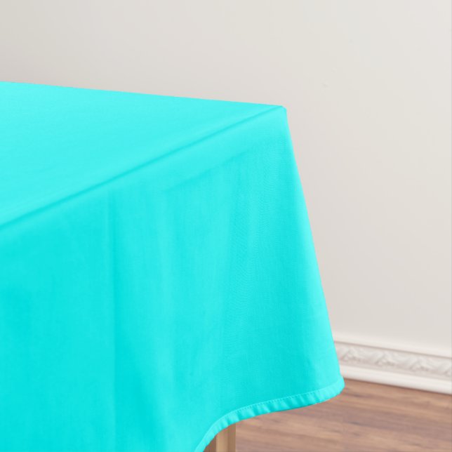 Toalha De Mesa Azul Aqua Sólido (Posição Original)