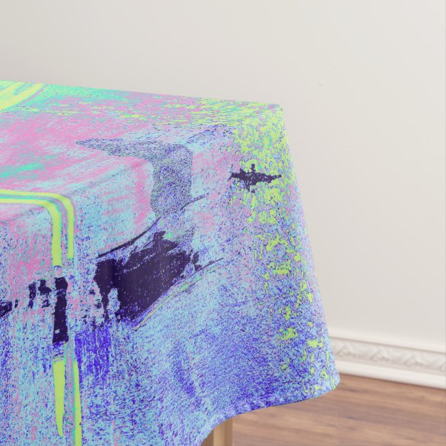 Toalha de mesa azul claro para decoração de casa (Posição Original)