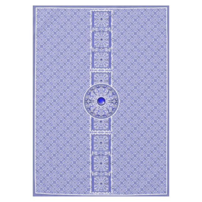 Toalha De Mesa Azul de rendas cerâmicas de Grécia (Frente)