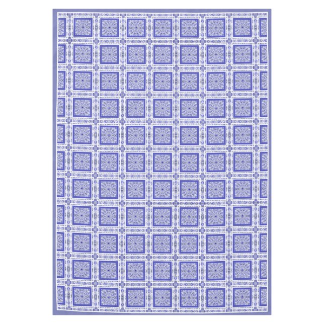 Toalha De Mesa Azul de rendas cerâmicas de Grécia (Frente)