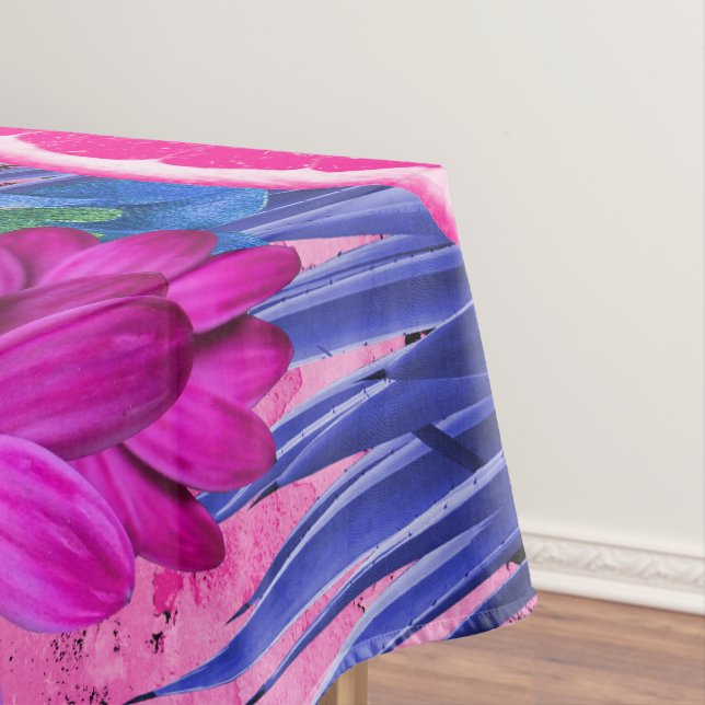 Toalha De Mesa Azul e Rosa. (Posição Original)