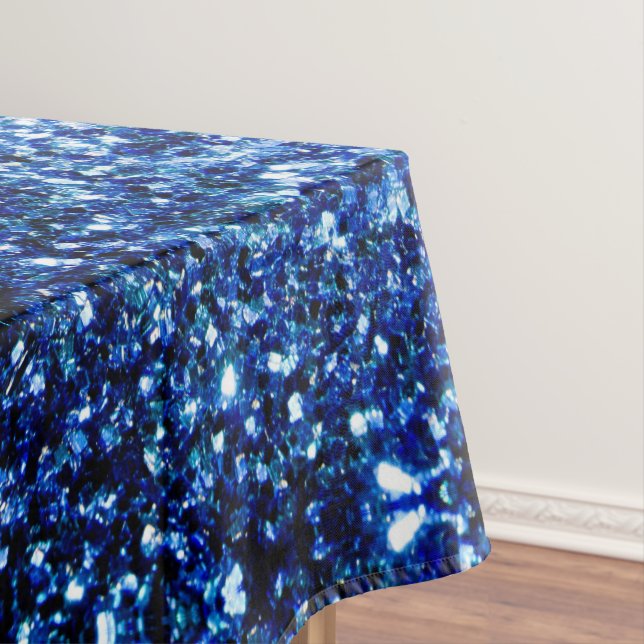 Toalha De Mesa Azul escuro profundo brilhante falso brilho faísca (Posição Original)
