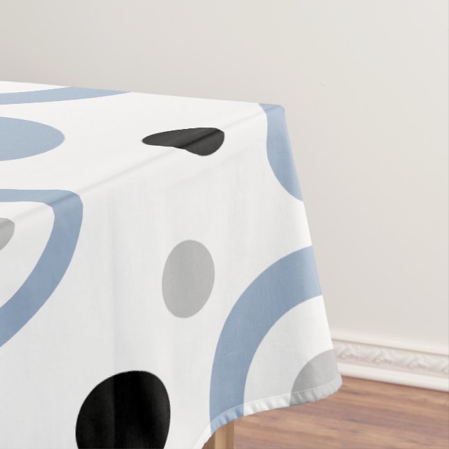 Toalha De Mesa Azul Espalhado Geométrico Negrito (Posição Original)