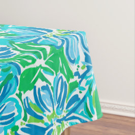 Toalha De Mesa Azul Floral Préppy / Festa Costeira de Jardim Eleg
