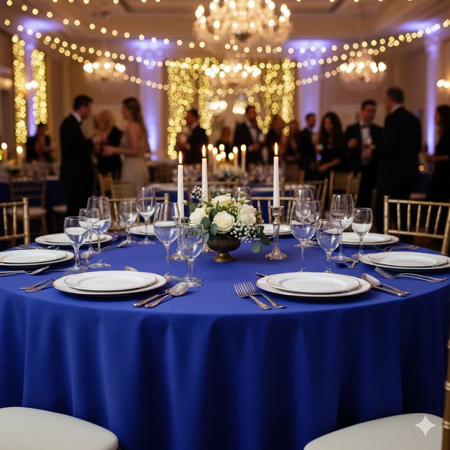 Toalha de Mesa Azul Marinho Elegante para Jantar S (Criador carregado)
