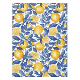 Toalha De Mesa Azul Ousado Italiano Positano Limão
