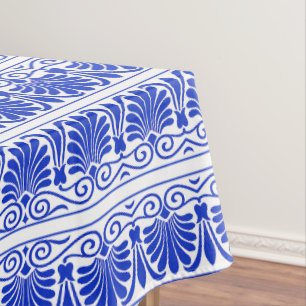 Toalha De Mesa Azul-padrão árabe mediterrânico grego