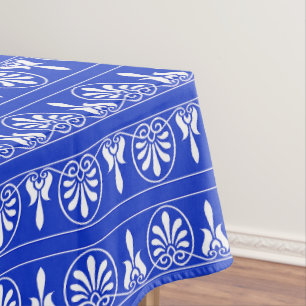 Toalha De Mesa Azul-padrão mediterrânico grego árabe