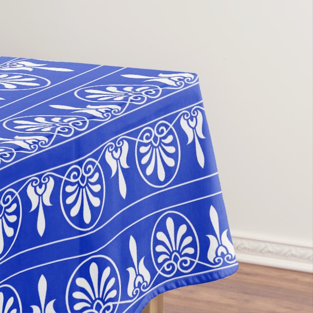 Toalha De Mesa Azul-padrão mediterrânico grego árabe (Posição Original)