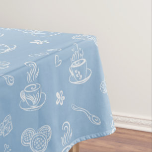 Toalha De Mesa Azul pairoso do tempo do chá
