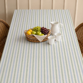Toalha De Mesa Azul Pastel Verde Sage Listra Boho Casa de Campo