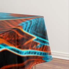 Toalha De Mesa Azul torto e vermelho queimado com ranhuras