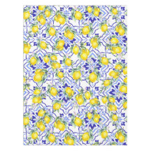 Azulejo de Aquarela País Francês Azul Limão 