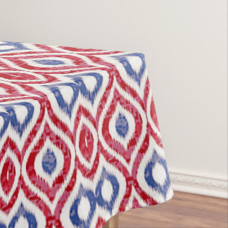 Toalha De Mesa Azulejo de Ikat em vermelho e em azul