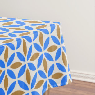 Toalha De Mesa Azulejo Geométrico Vintage Blue Brown Barcelona Pe