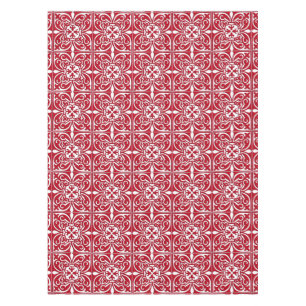 Toalha De Mesa Azulejo marroquino - obscuridade - vermelho e