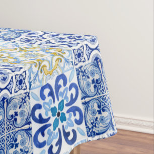Toalha De Mesa Azulejos do Mediterrâneo, majolica, estilo Sicilia