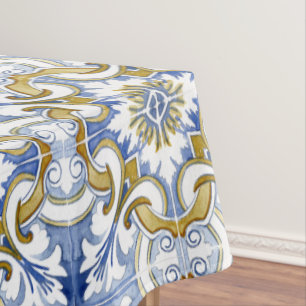 Toalha De Mesa Azulejos do Mediterrâneo, majolica, estilo Sicilia