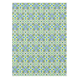 Toalha De Mesa Azulejos Espanhóis Amarelos e Azuis