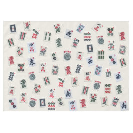 Toalha De Mesa Azulejos Mahjong no pastel crachá Tablecloth