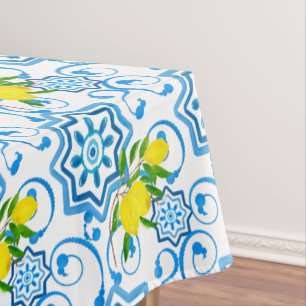 Toalha De Mesa Azulejos mediterrânicos, majolica, estilo Sicilian