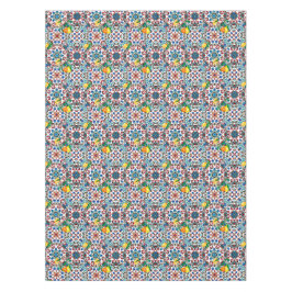 Toalha De Mesa Azulejos mediterrânicos,mosaico,limão,arte de verã