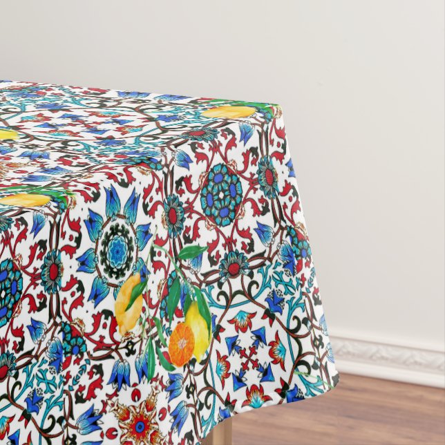 Toalha De Mesa Azulejos mediterrânicos,mosaico,limão,arte de verã (Posição Original)