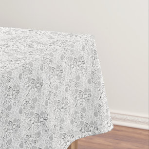 Toalha De Mesa Baga Morango Cereja Preto Desenhado à mão Moderno.