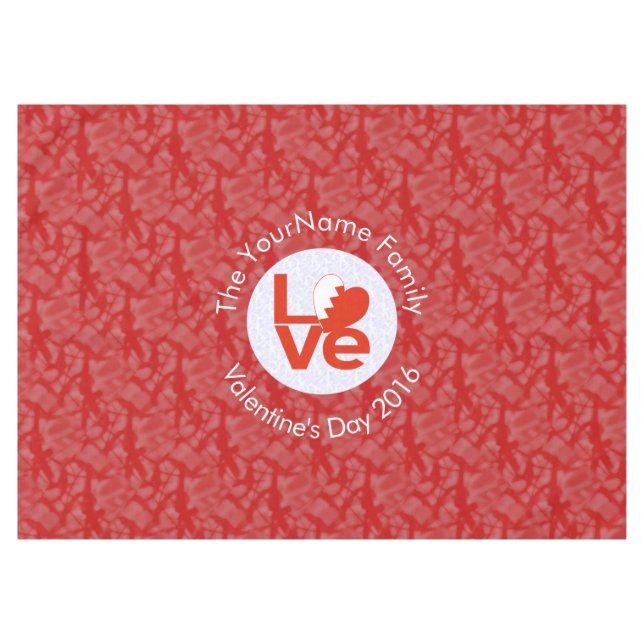 Toalha De Mesa Bahrain Flag Heart Red LOVE (Frente (Horizontal))