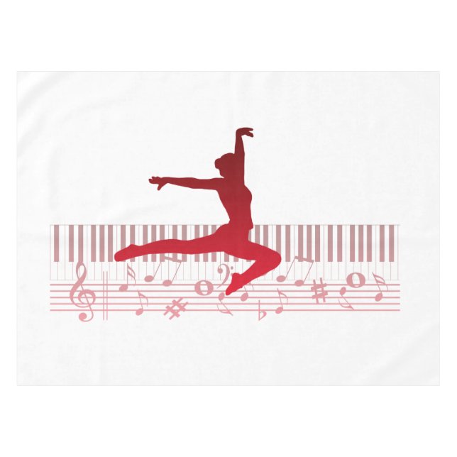 Toalha De Mesa Bailarino de balé em um teclado (Frente (Horizontal))