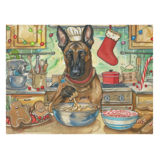 Toalha De Mesa Baking de Natal Festivo em Malinoi belga (Frente (Horizontal))