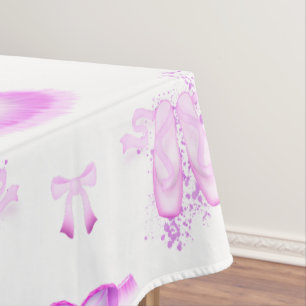 Toalha De Mesa Balé rosa elegante Calçados Tutu e Ponteiro