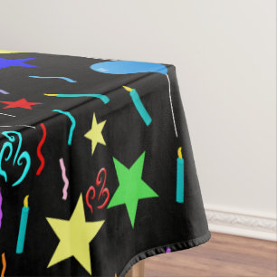 Toalha De Mesa Balões e estrelas de festa coloridos