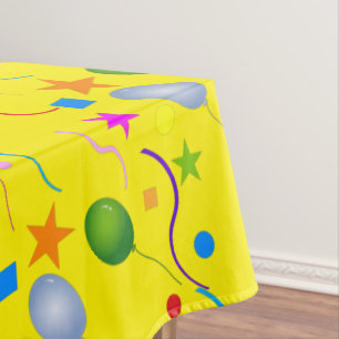 Toalha De Mesa Balões e Streamers em 16 doces coloridos