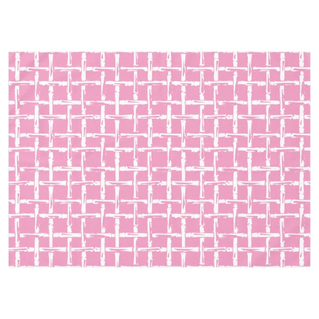 Toalha De Mesa Bambu Préppy – Coordenada Costeira Rosa (Frente (Horizontal))