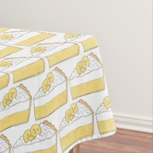 Toalha De Mesa Banana Cream Pie Slice Dessert Baking Comida