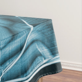 Toalha De Mesa Banda sobreposta azul curvada realçada pelo alivio