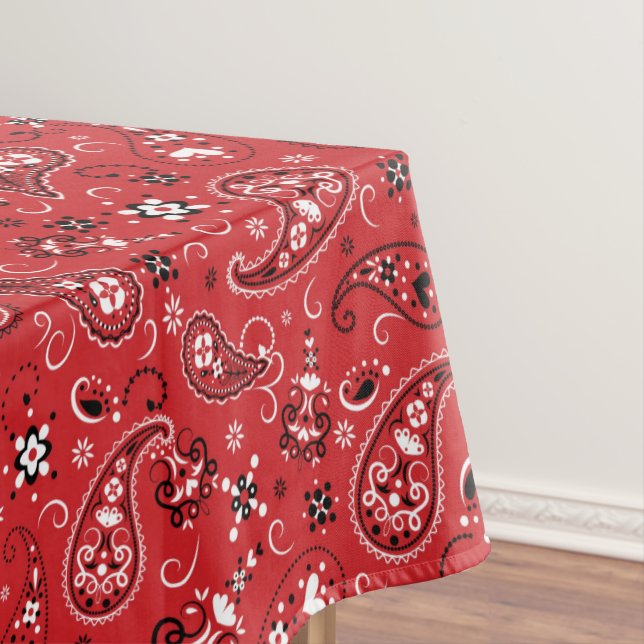 Toalha De Mesa Bandana Red Paisley (Posição Original)