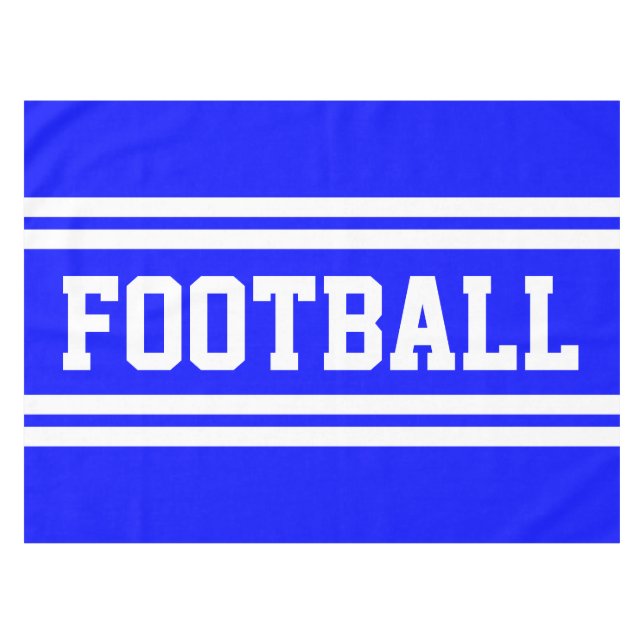 Toalha De Mesa Bandas brancas de cor azul-esbranquiçada de FUTEBO (Frente (Horizontal))